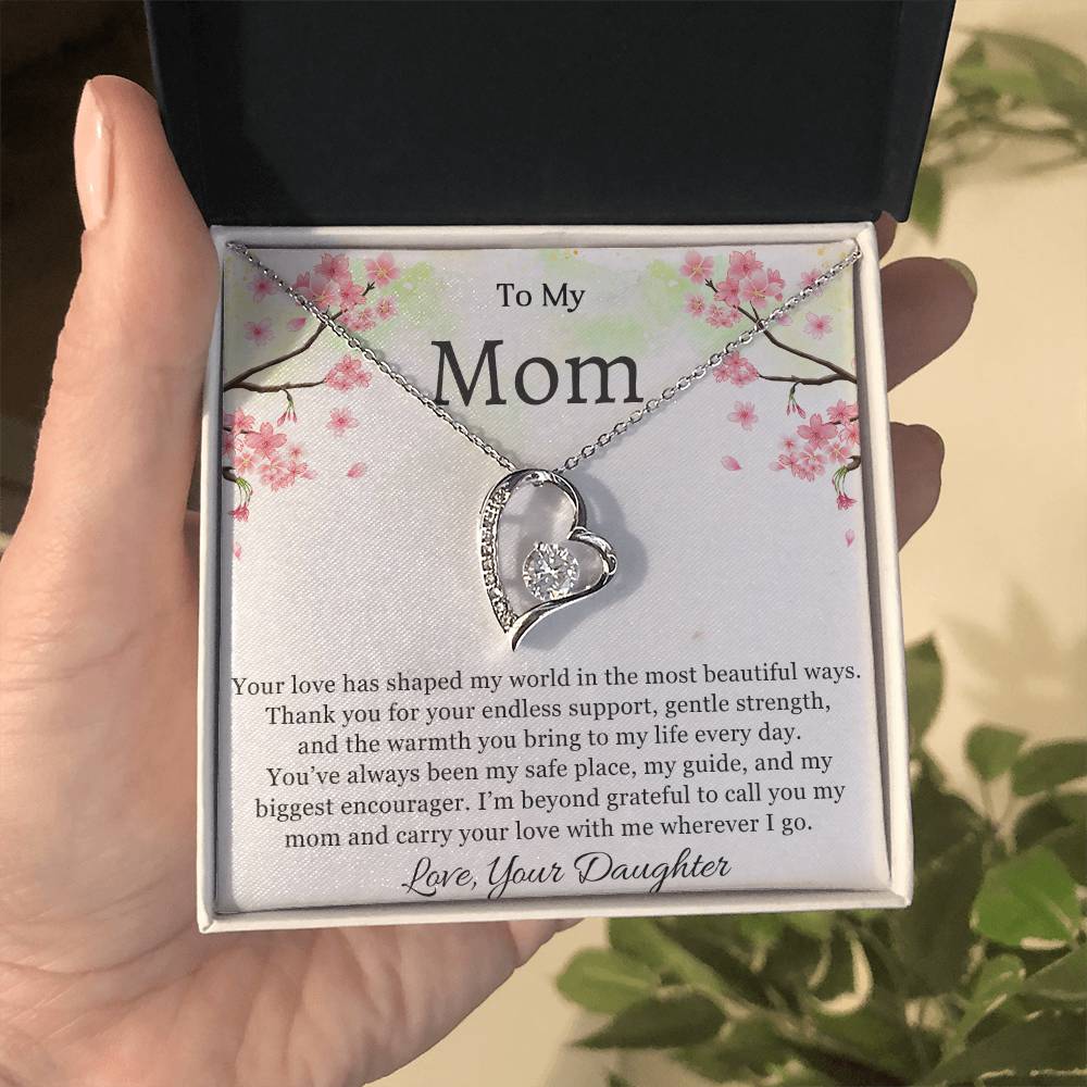 To My Mom Heart Necklace Gift