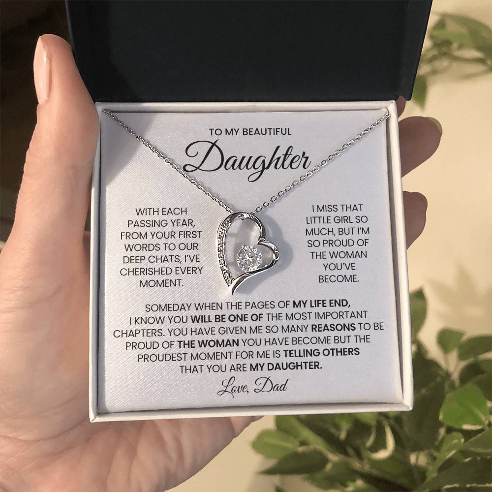 To My Daughter Forever Love Necklace Gift