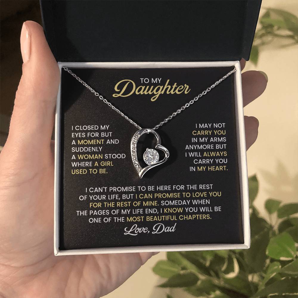 Daughter Heart Necklace Gift from Dad