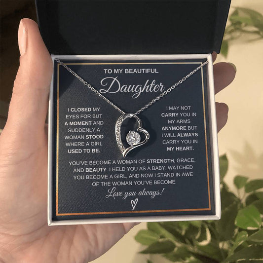 To My Daughter Forever Love  Necklace