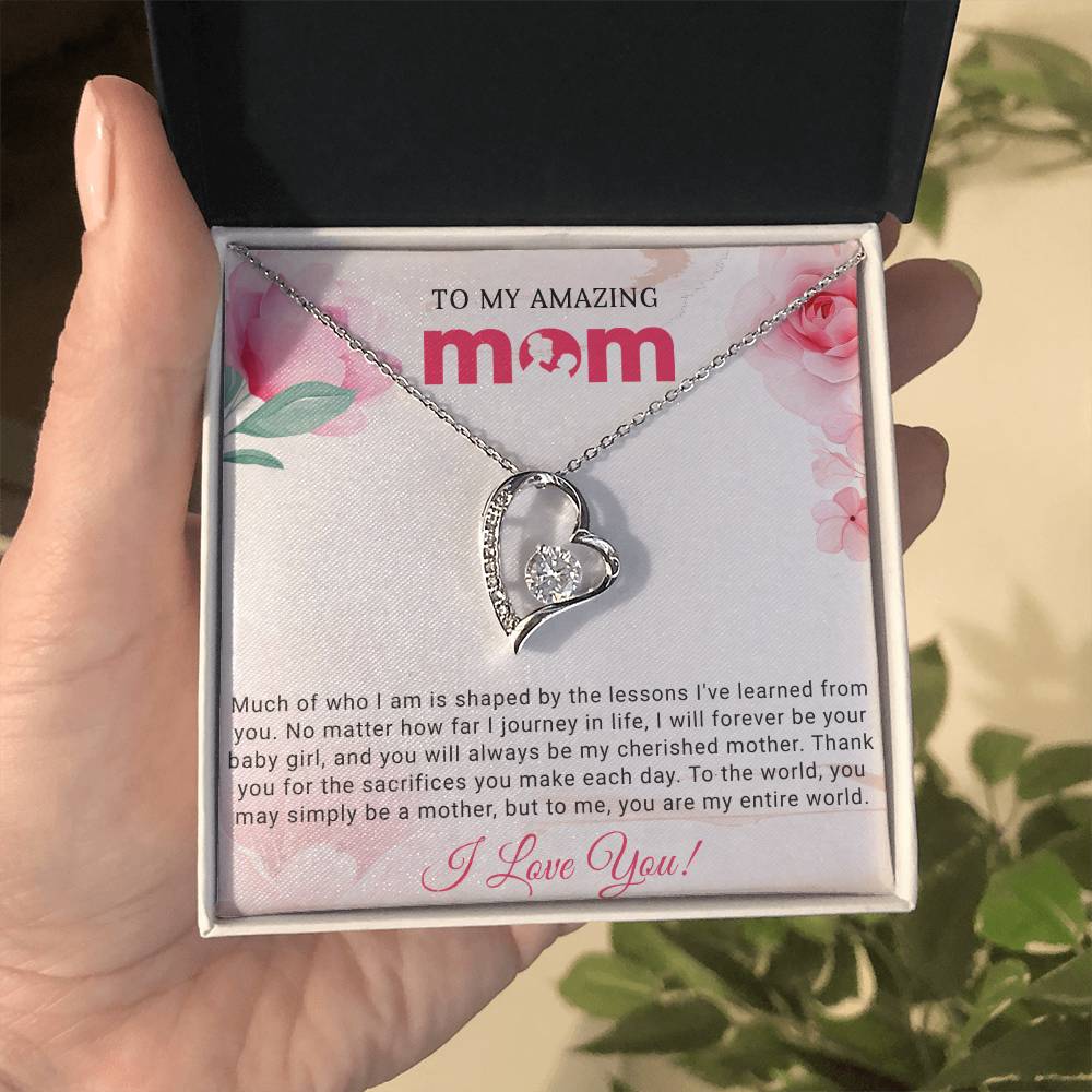 To My Mom Heart Necklace Gift