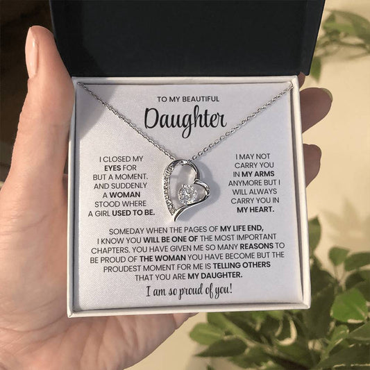 To My Daughter Forever Love Necklace Gift