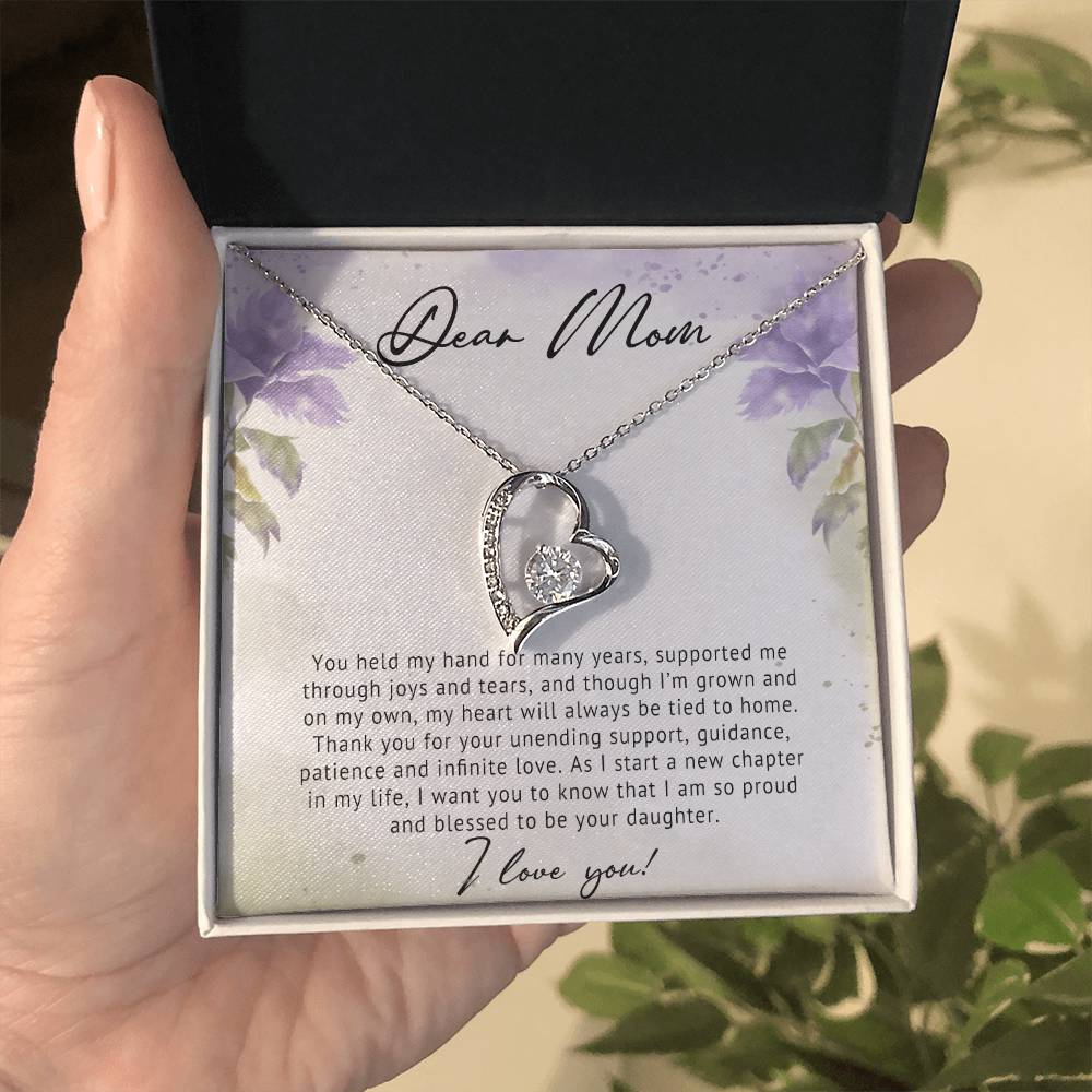 To My Mom Heart Necklace Gift