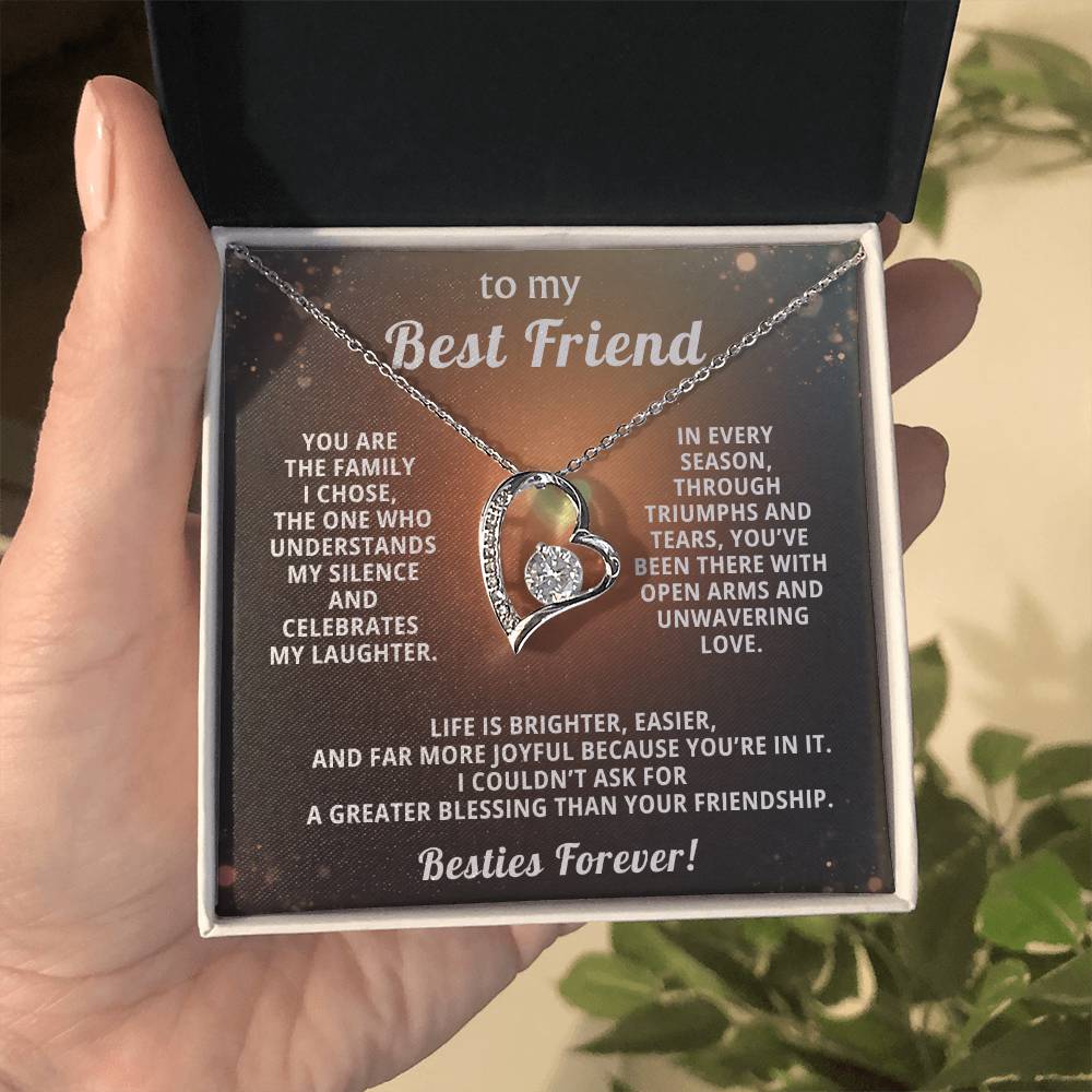 Best Friend Heart Necklace Gift from Bestie