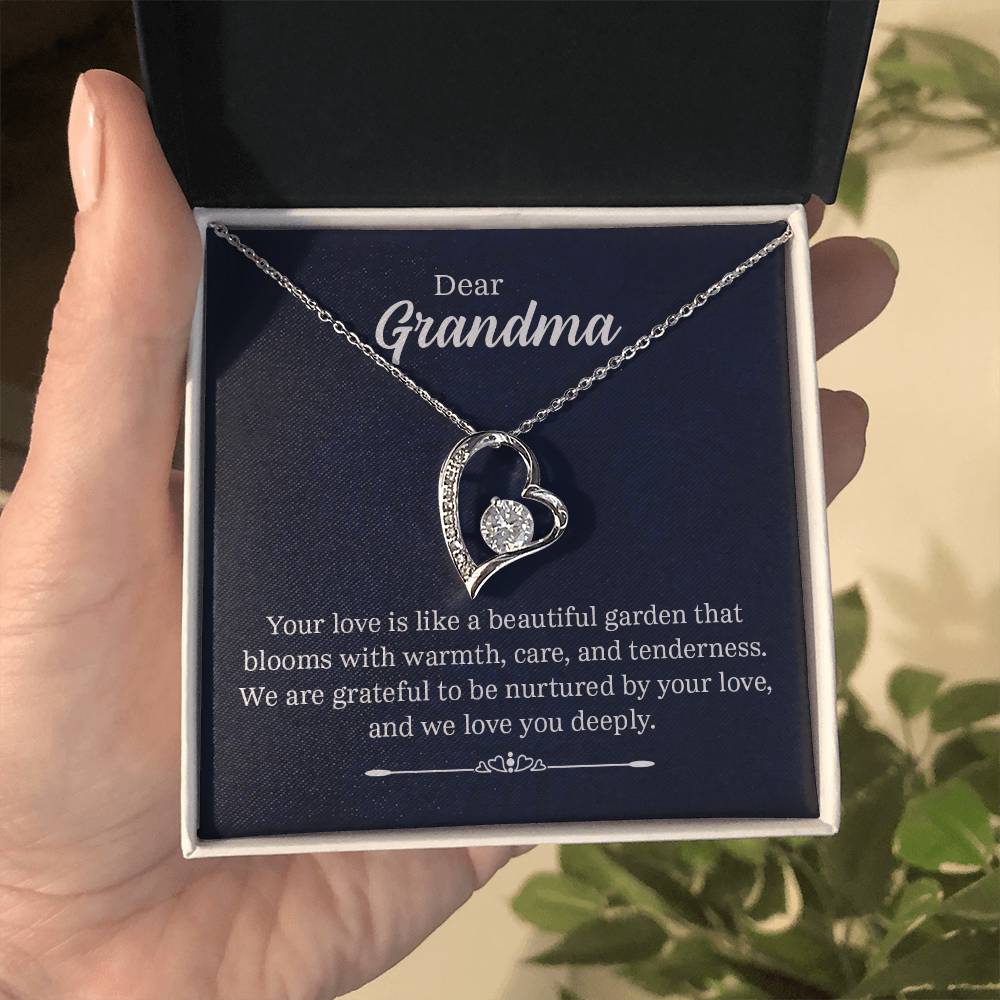 To My Grandma - Your Love Is Like A Beautiful Garden Heart Necklace Gift-[Heartfelt Family Gift]