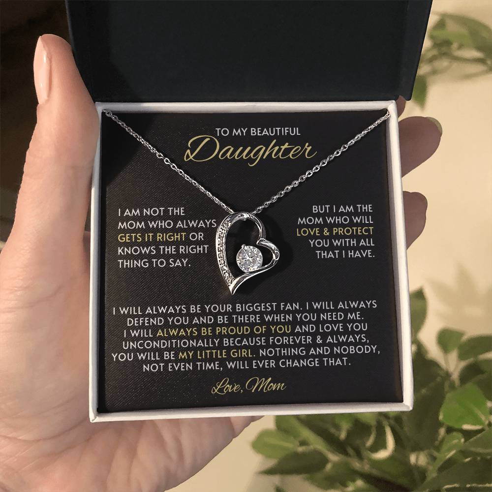 Daughter Heart Necklace Gift from Mom