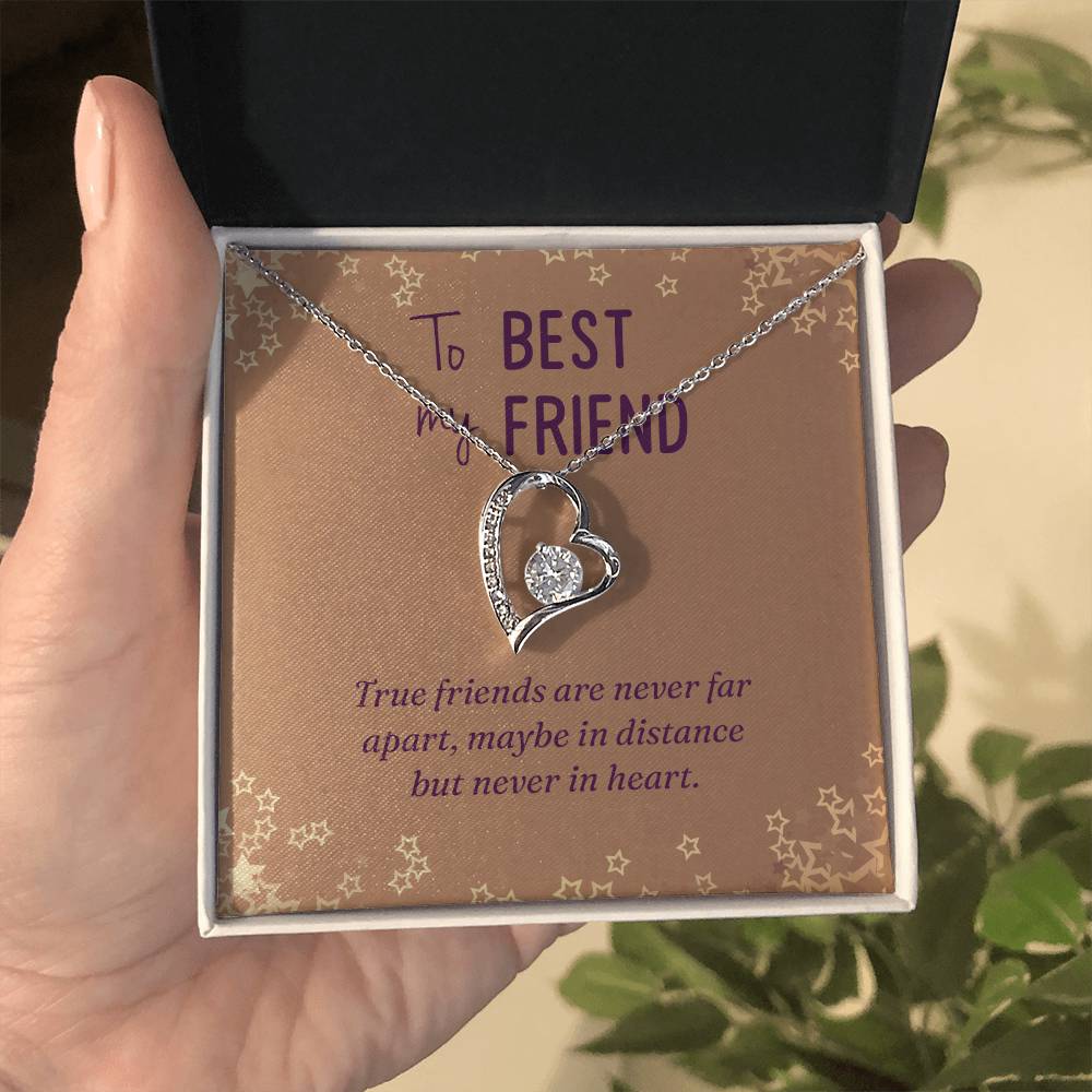 To My Best Friend-True friends are never far Heart Necklace Gift-[Heartfelt Family Gift]