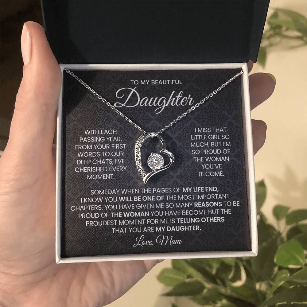 To My Daughter Forever Love Necklace Gift