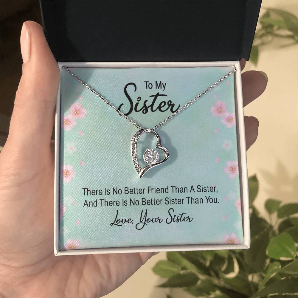 To My Sister Heart Necklace Gift-[Heartfelt Family Gift]