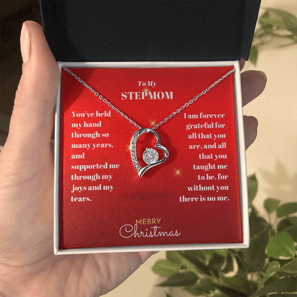 Stepmom Christmas Heart Necklace Gift-[Heartfelt Family Gift]