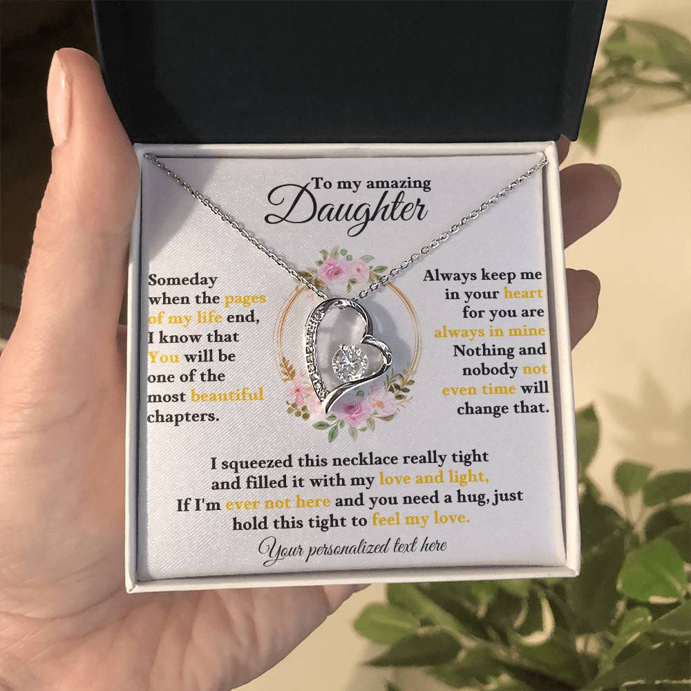 To My Daughter - Personalized Love and Light Heart Necklace Gift-[Heartfelt Family Gift]