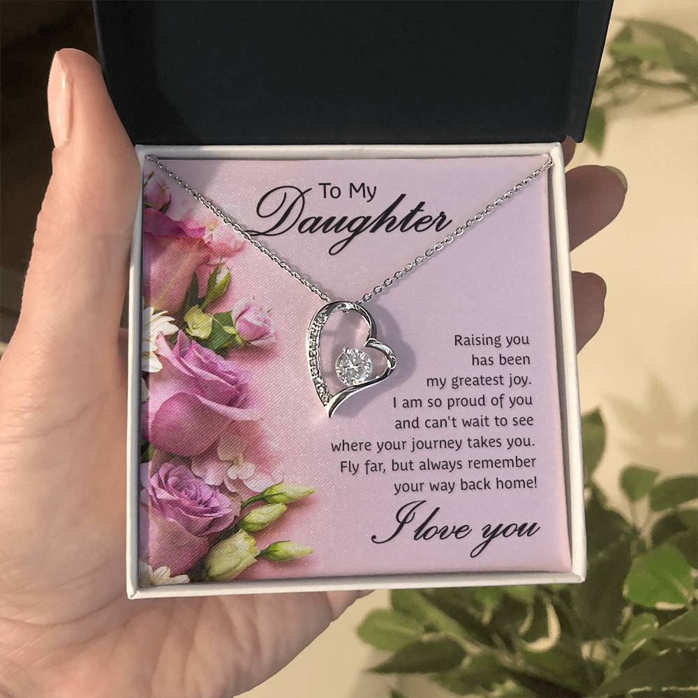 To My Daughter- Raising You Heart Necklace Gift-[Heartfelt Family Gift]