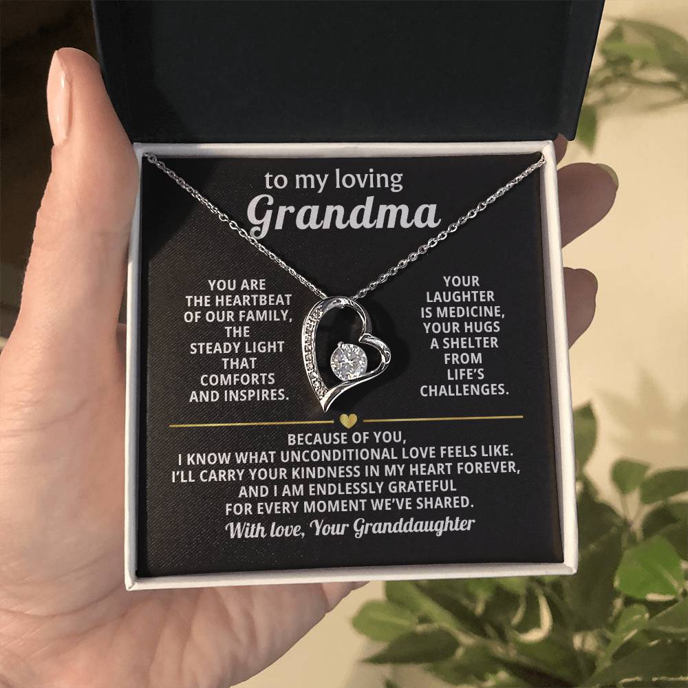 Grandmother Heart Necklace Gift from Granddaughter