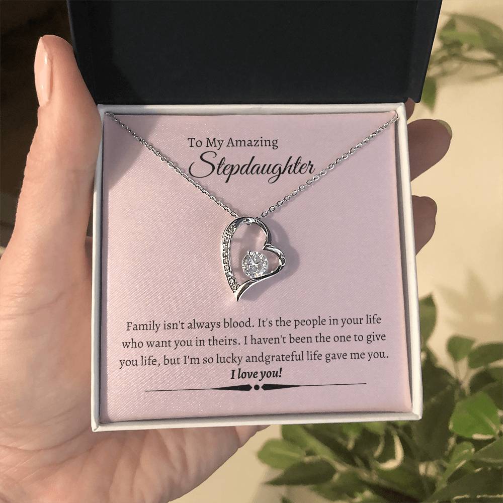 Stepdaughter Heart Necklace Gift-[Heartfelt Family Gift]