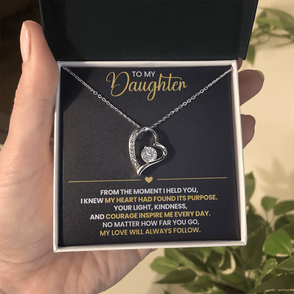 To My Daughter Heart Necklace