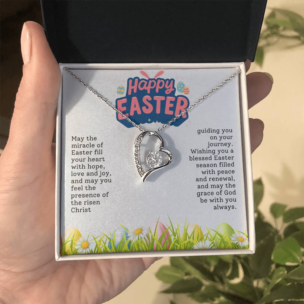 Happy Easter Heart Necklace Gift-[Heartfelt Family Gift]