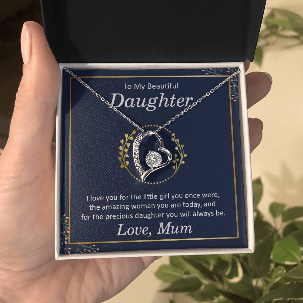 To My Beautiful Daughter - I Love You Heart Necklace Gift-[Heartfelt Family Gift]
