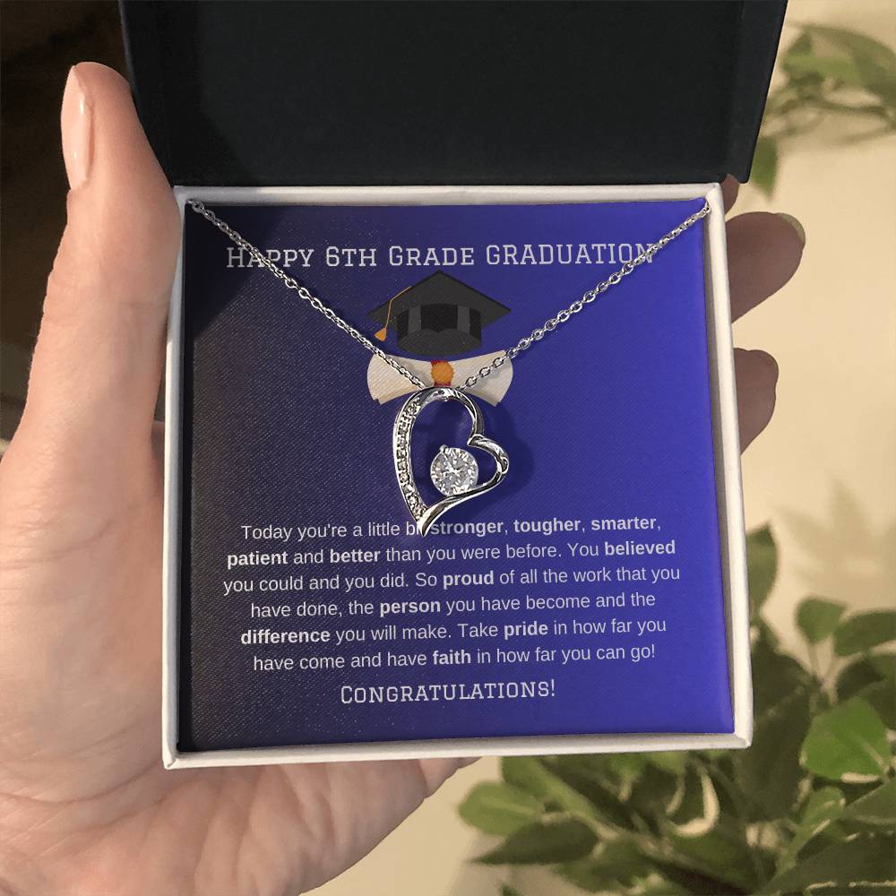 6th Grade Graduation Heart Necklace Gift-[Heartfelt Family Gift]