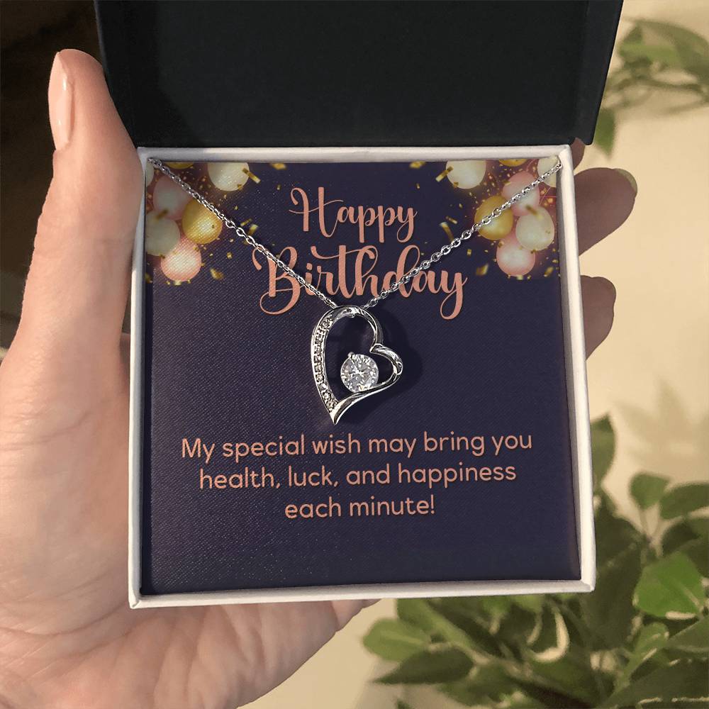 Happy Birthday Heart Necklace Gift-[Heartfelt Family Gift]