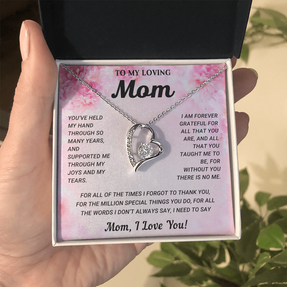 To My Mom Heart Necklace Gift
