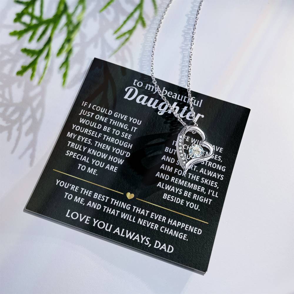 To My Beautiful Daughter Heart Necklace - Your truly special