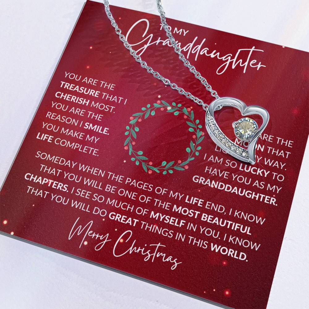 Granddaughter Christmas Heart Necklace Gift-[Heartfelt Family Gift]