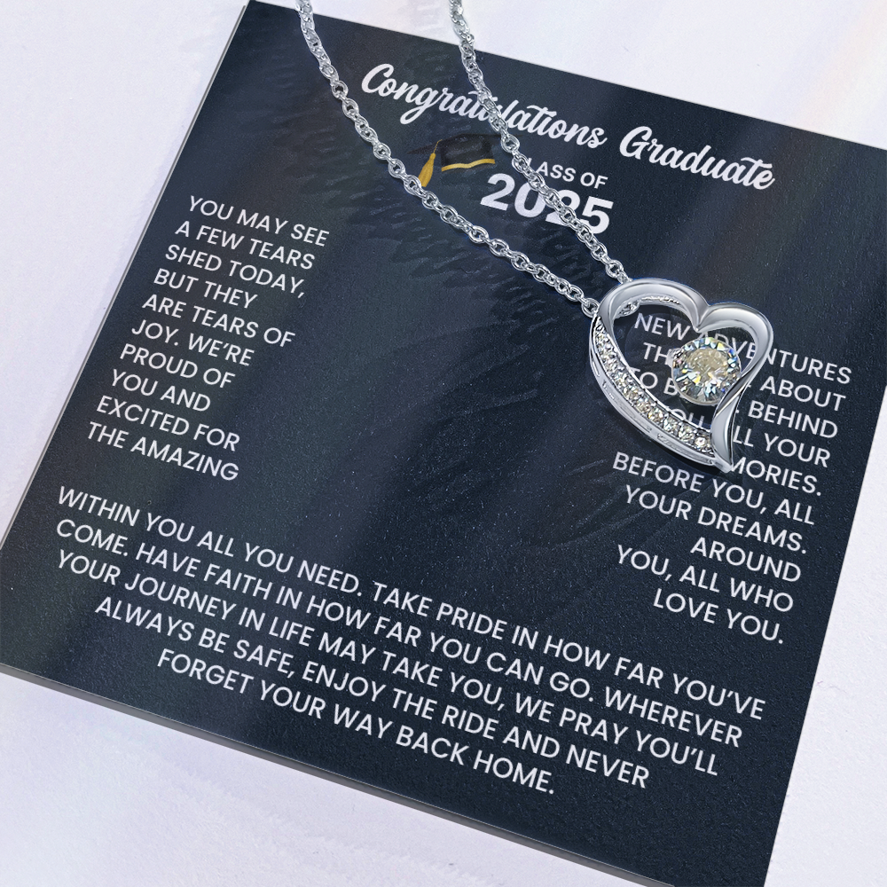 Class of 2025 Heart Graduation Necklace Gift