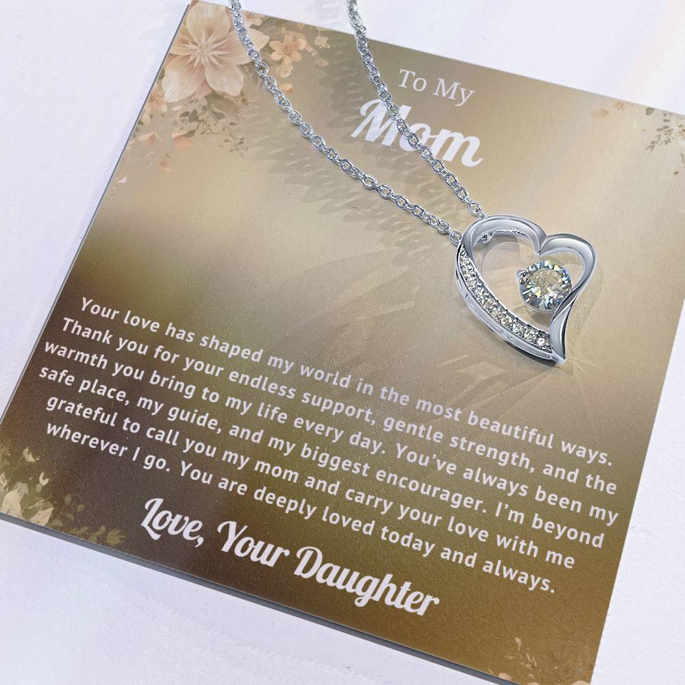 To My Mom Heart Necklace Gift
