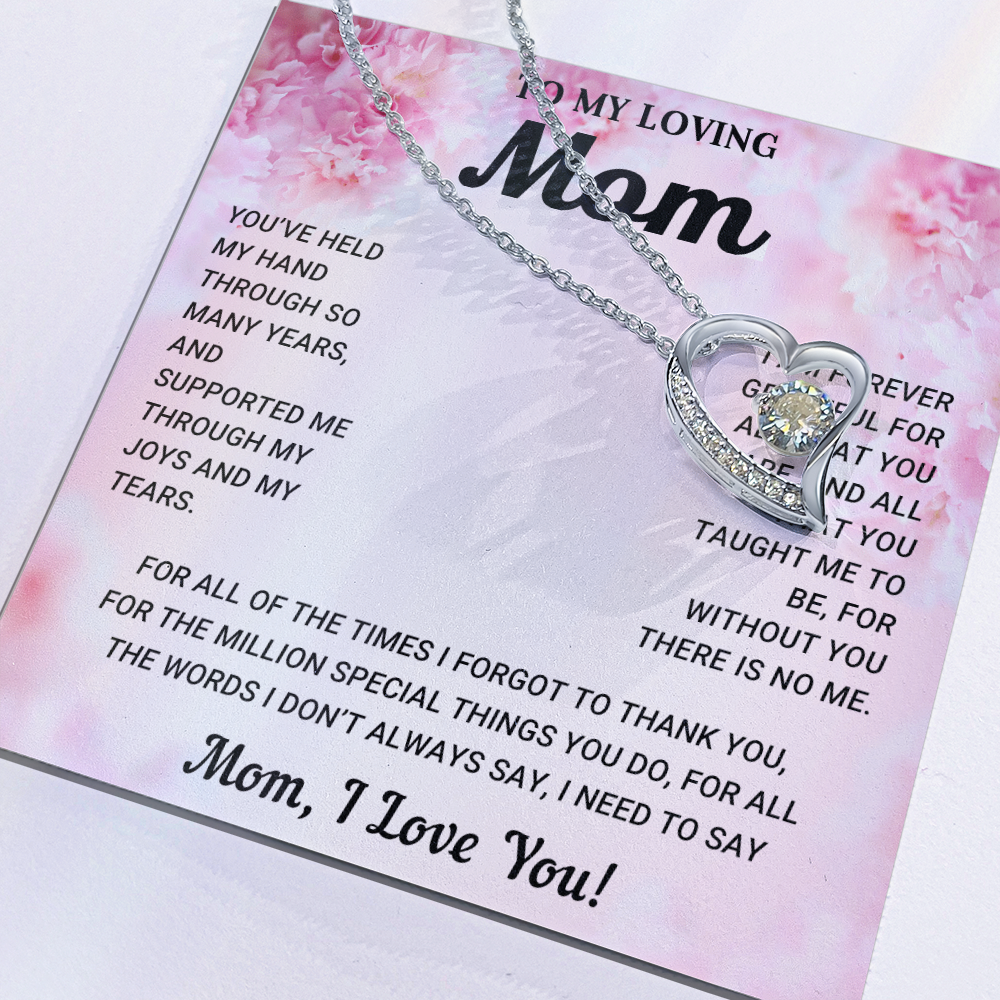 To My Mom Heart Necklace Gift