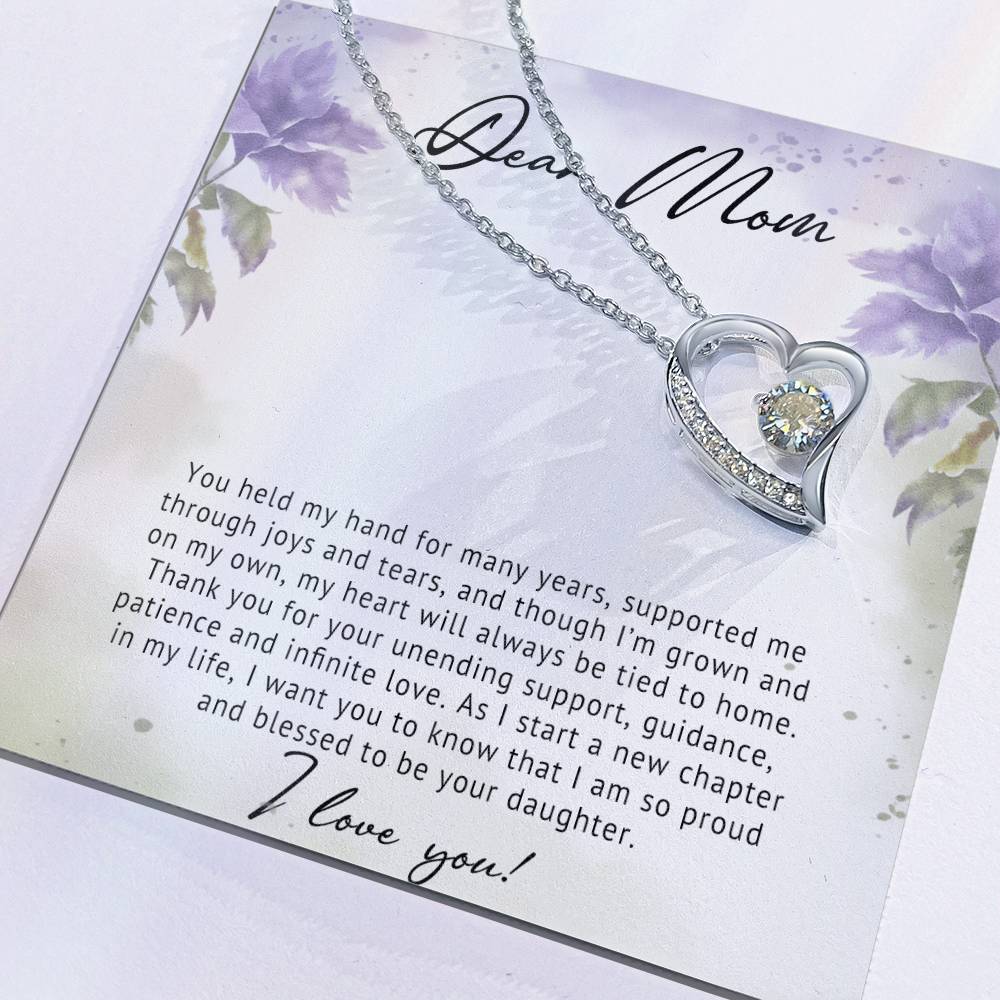 To My Mom Heart Necklace Gift