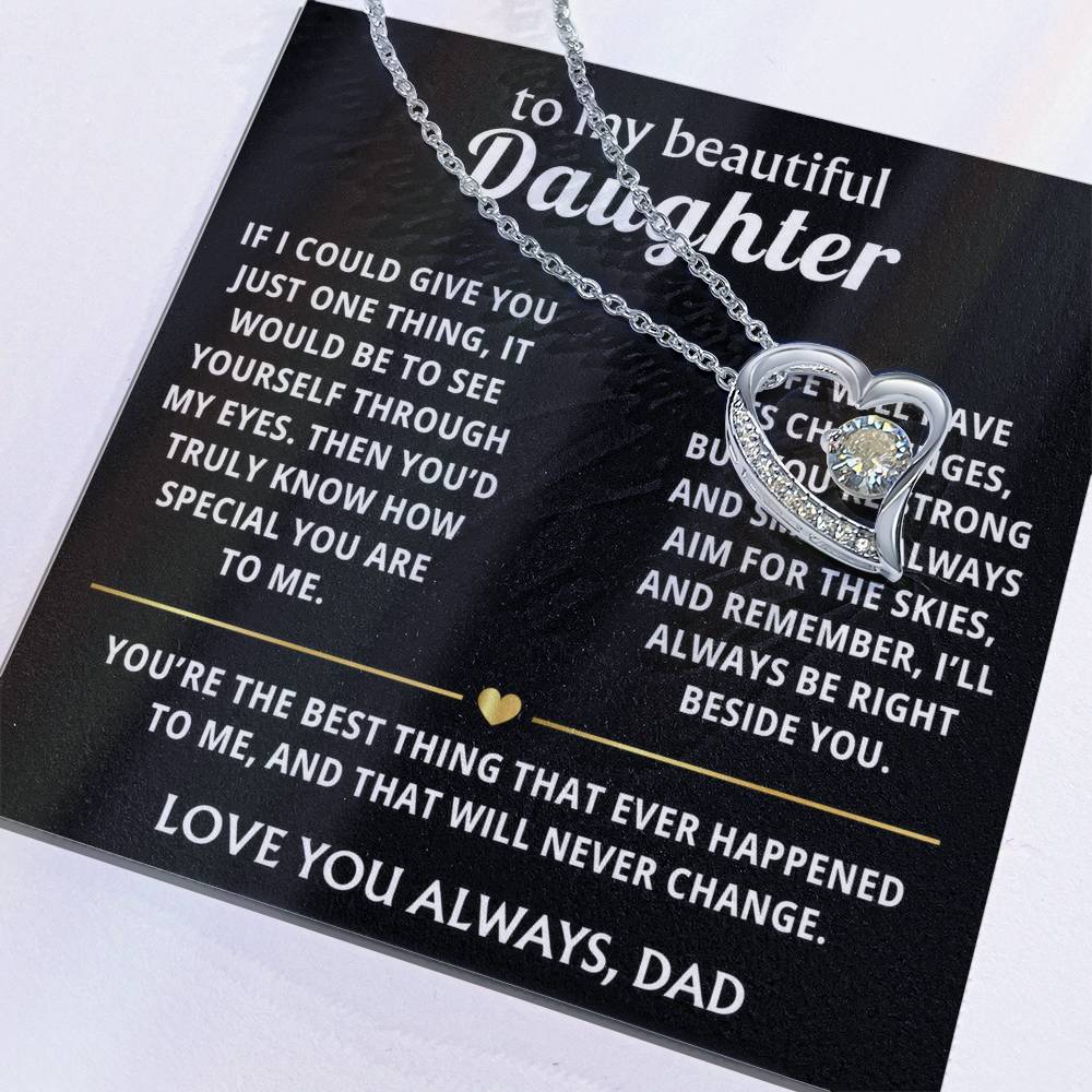 To My Beautiful Daughter Heart Necklace - Your truly special