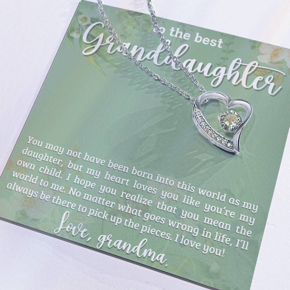Granddaughter Necklace - Christmas  Birthday Gift Personalized  Monogrammed Leather Jewelry for Granddaughter-[Heartfelt Family Gift]