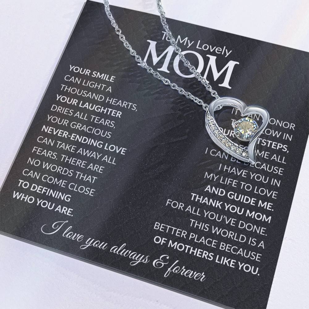To My Mom Heart Necklace Gift