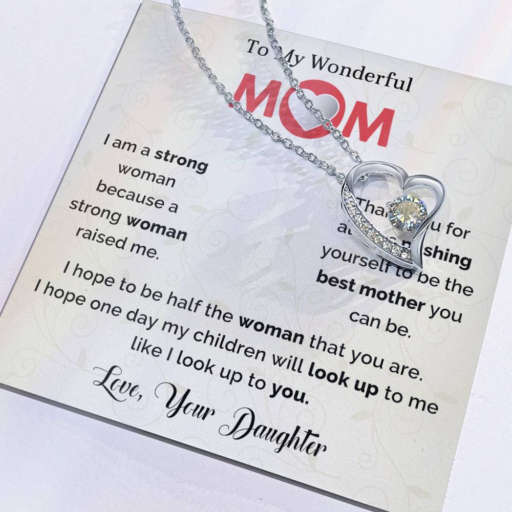 To My Mom Heart Necklace Gift