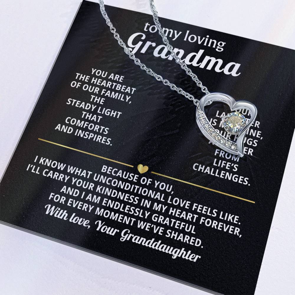 Grandmother Heart Necklace Gift from Granddaughter