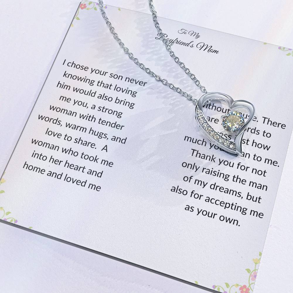To My Boyfriends Mom Heart Necklace Gift-[Heartfelt Family Gift]
