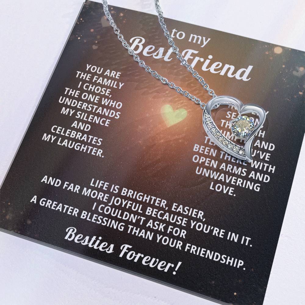 Best Friend Heart Necklace Gift from Bestie