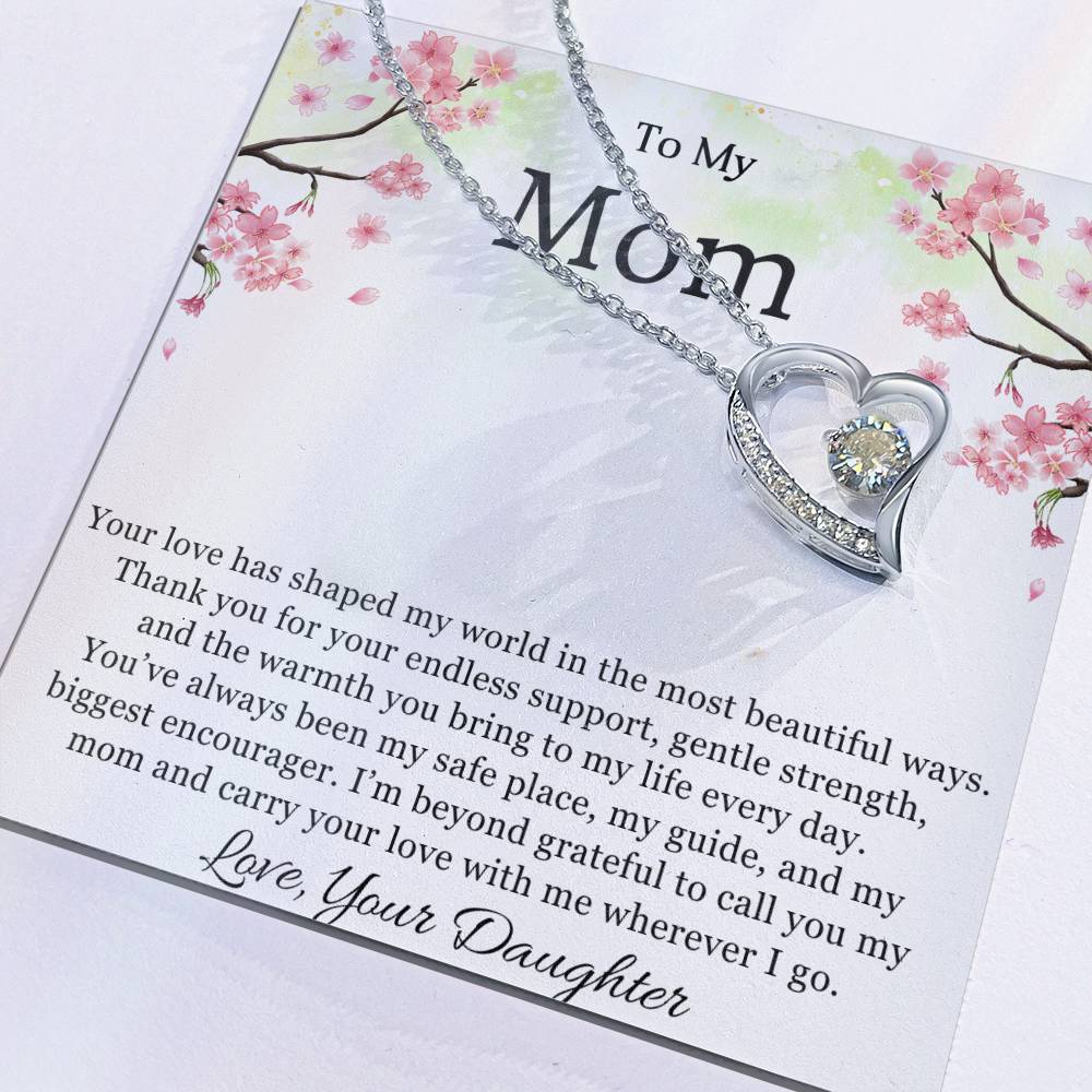 To My Mom Heart Necklace Gift