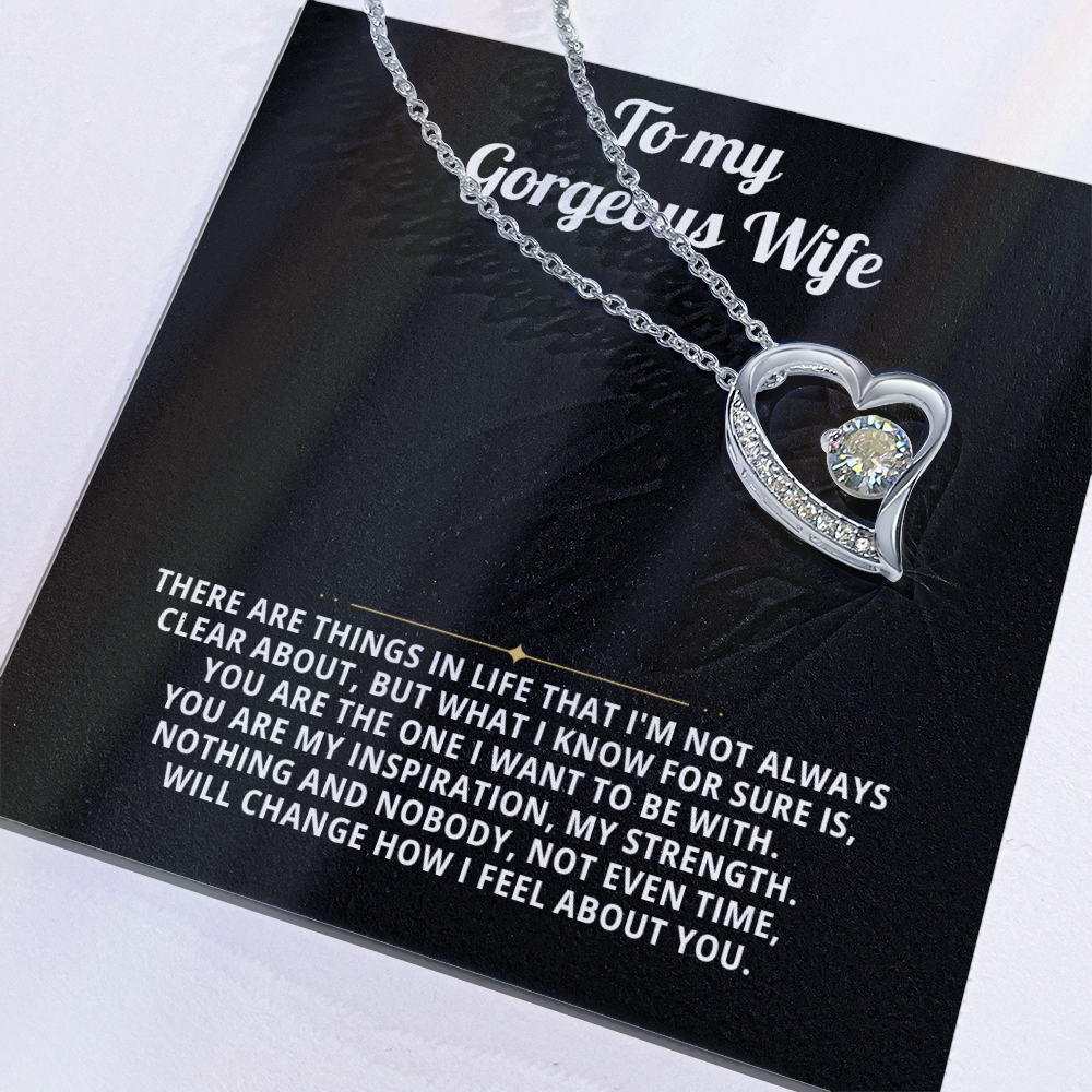 To My Wife Heart Necklace Gift