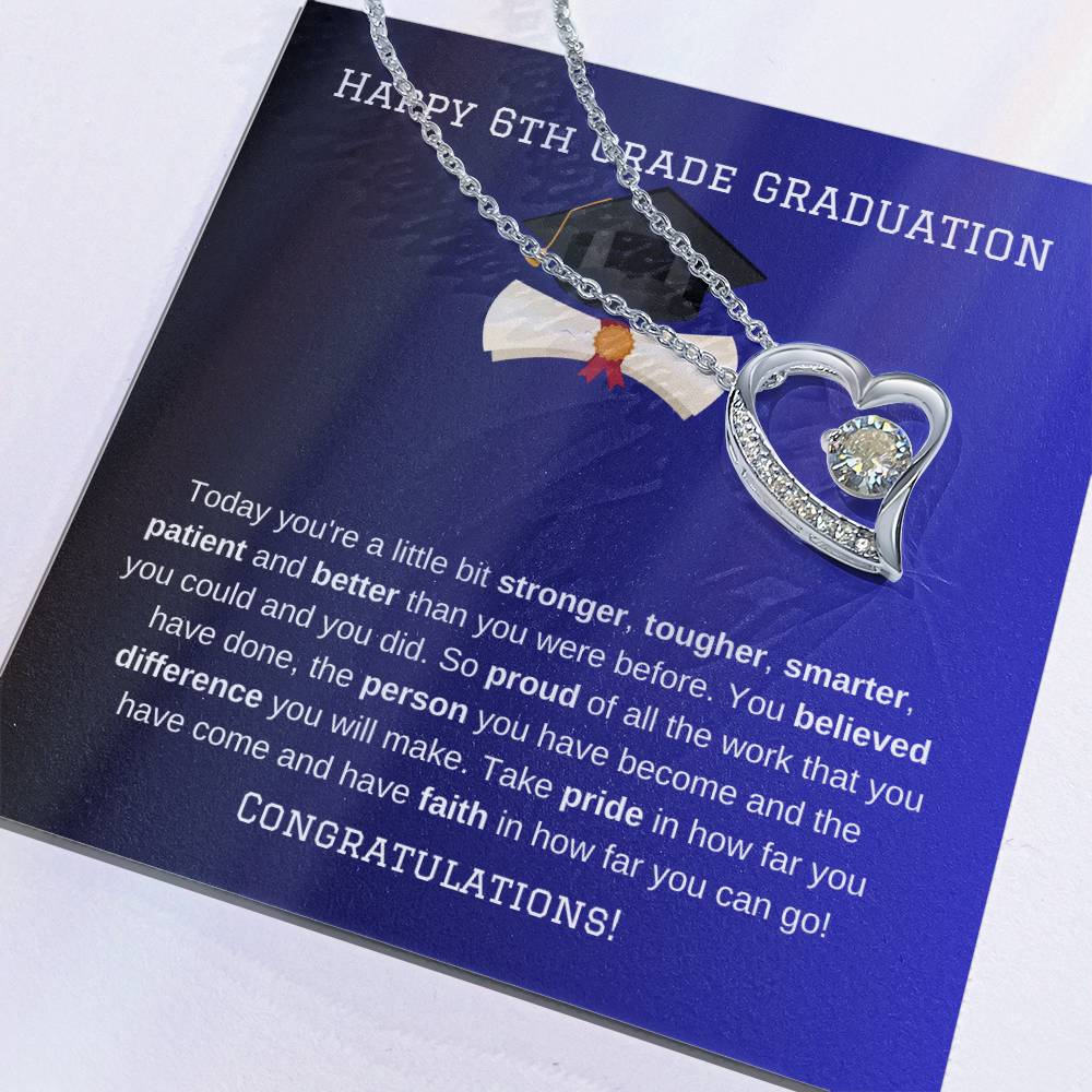 6th Grade Graduation Heart Necklace Gift-[Heartfelt Family Gift]