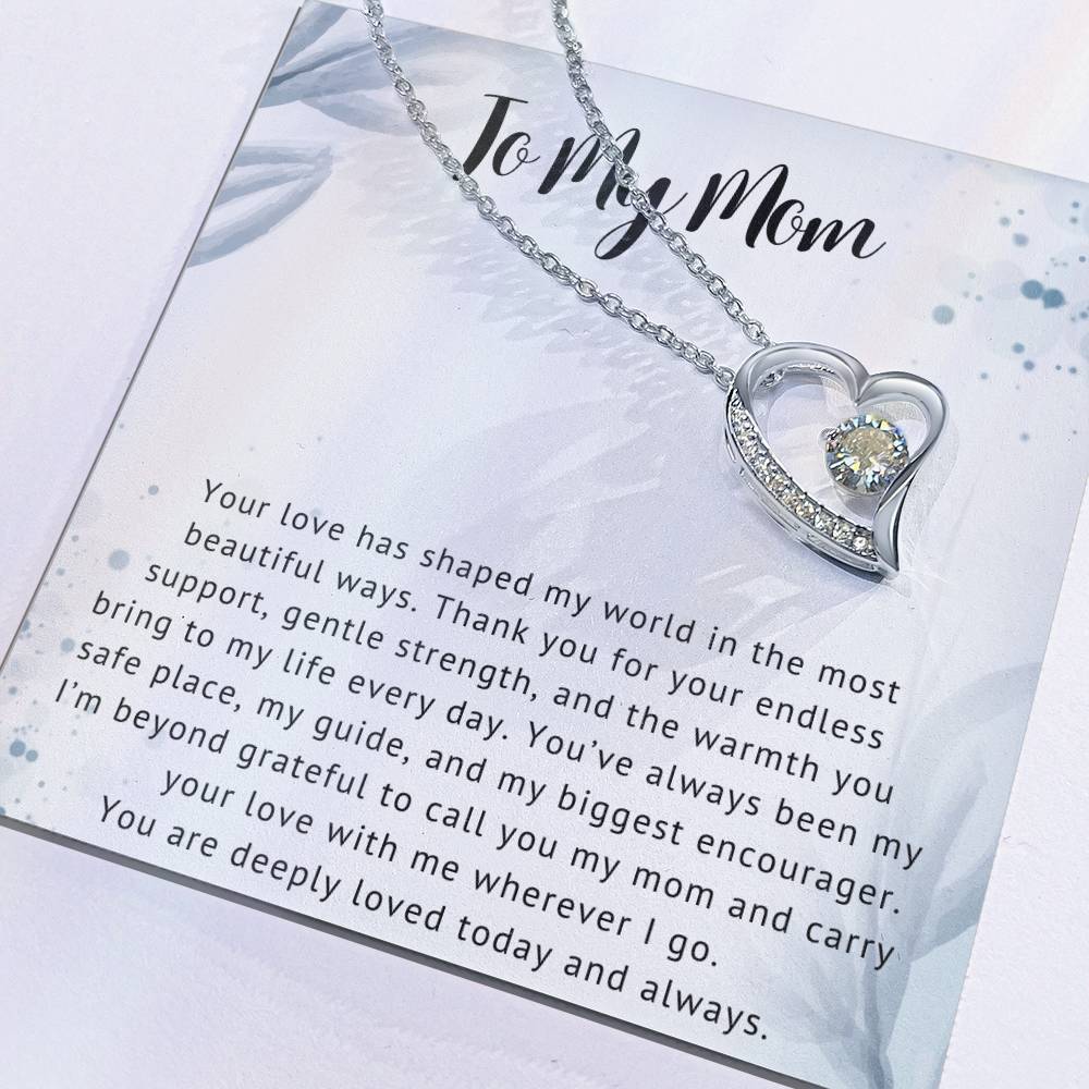 To My Mom Heart Necklace Gift