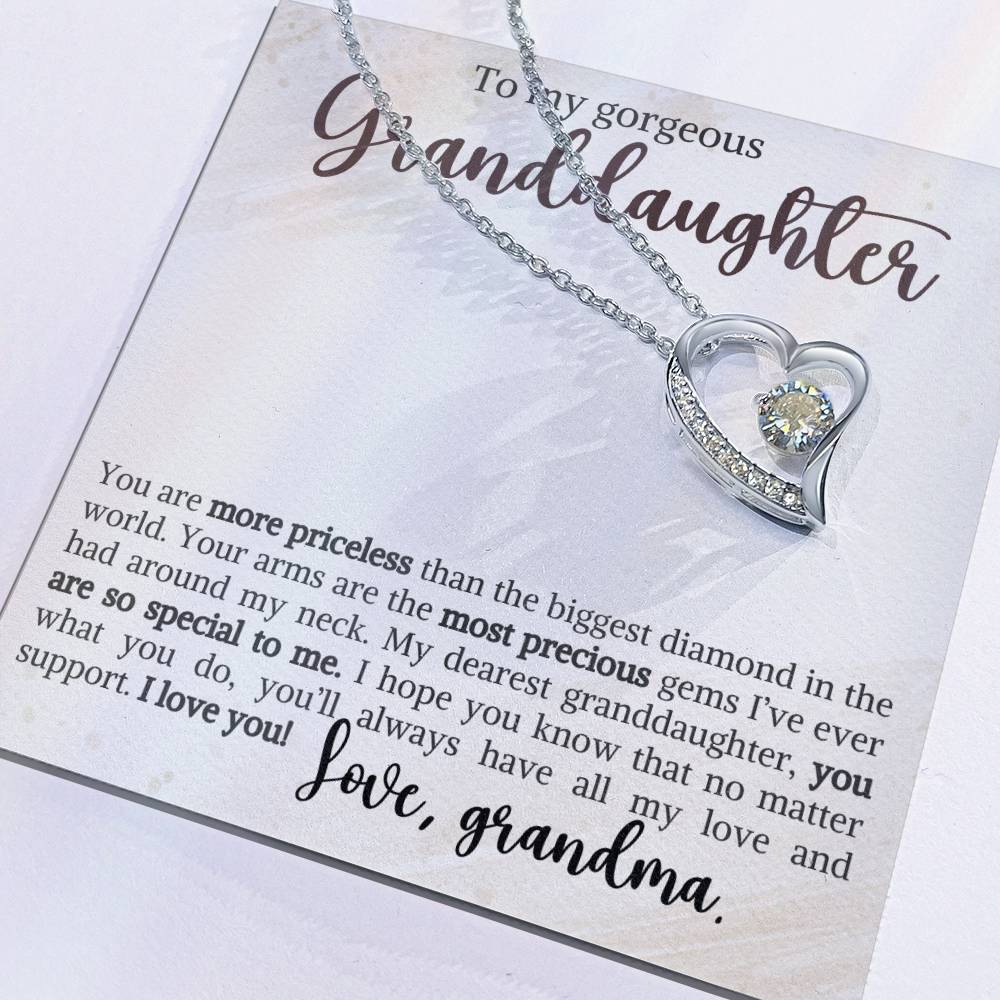 Granddaughter Necklace - Christmas  Birthday Gift for Her - Personalized Jewelry Heart Pendant - Must-Have Item-[Heartfelt Family Gift]