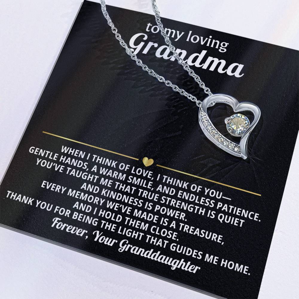 Grandmother Heart Necklace Gift from Granddaughter