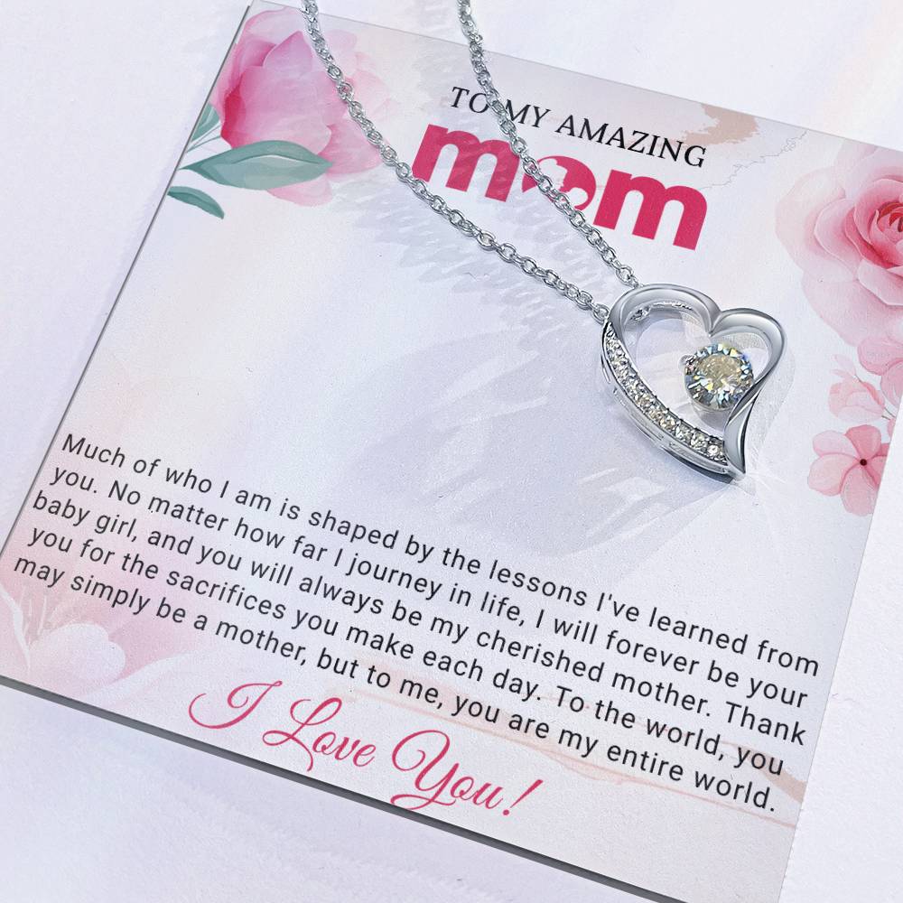To My Mom Heart Necklace Gift