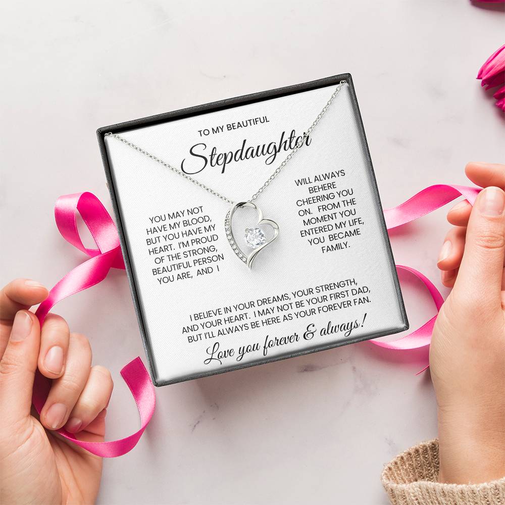 To My Stepddaughter Forever Love Necklace Gift