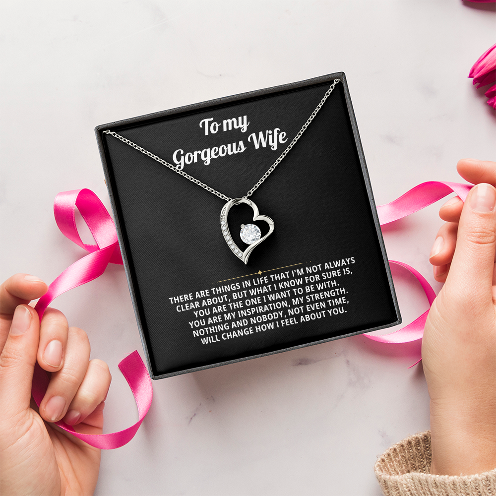 To My Wife Heart Necklace Gift