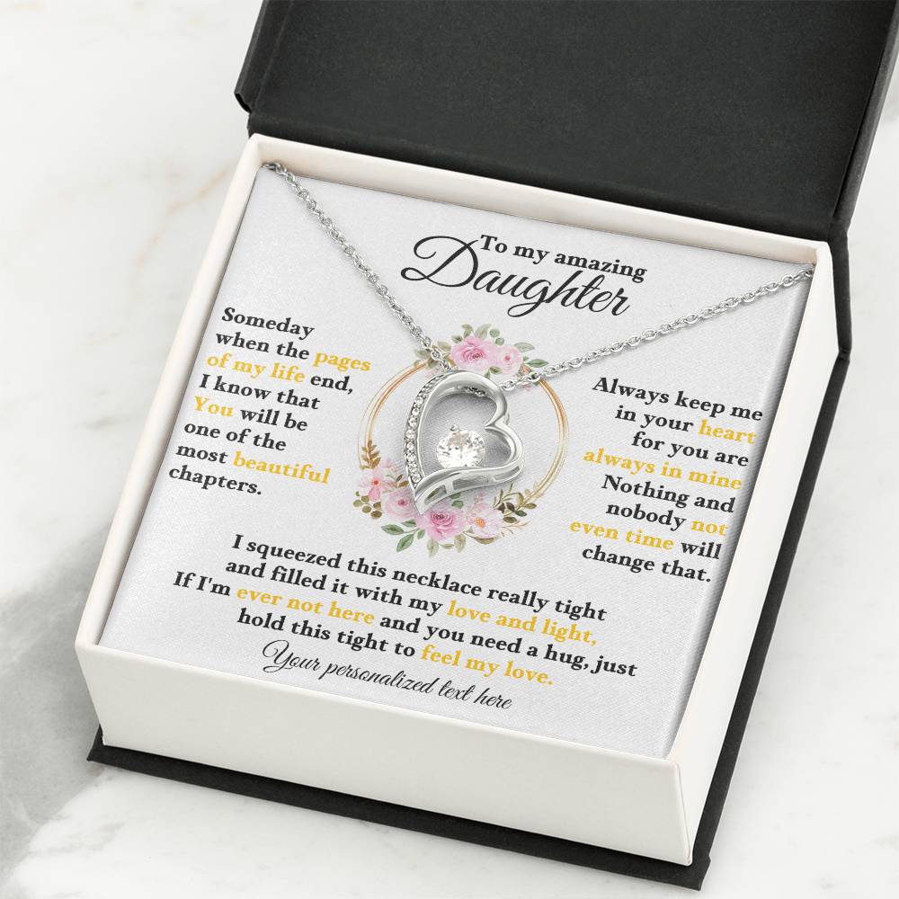 To My Daughter - Personalized Love and Light Heart Necklace Gift-[Heartfelt Family Gift]