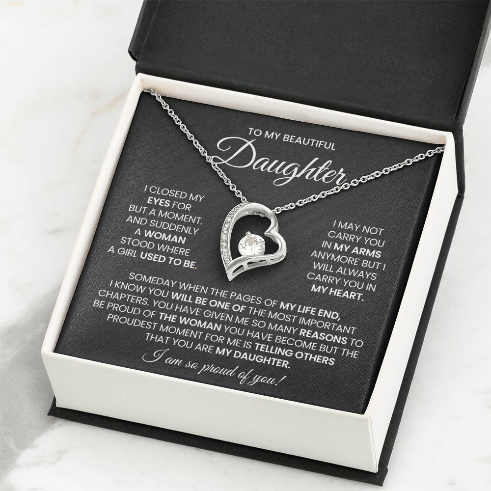 To My Daughter Forever Love Necklace Gift