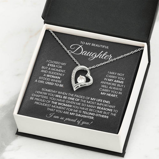 To My Daughter Forever Love Necklace Gift