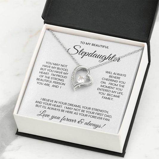 To My Stepddaughter Forever Love Necklace Gift